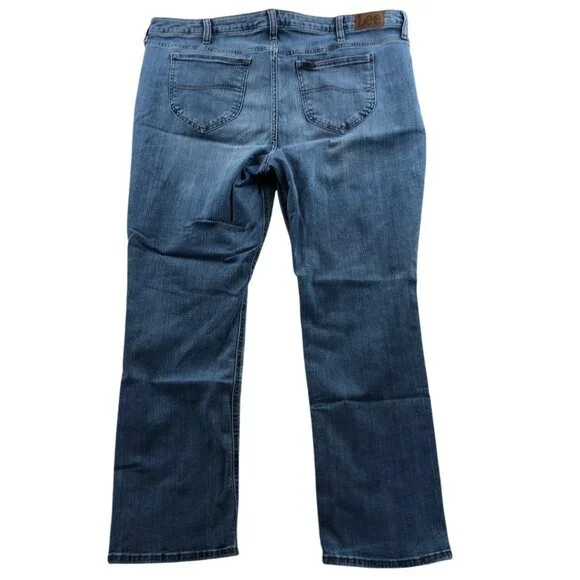 Lee Womens Jeans Size 22M Blue Denim Regular Fit Straight Leg Mid Rise Classic - Picture 2 of 16